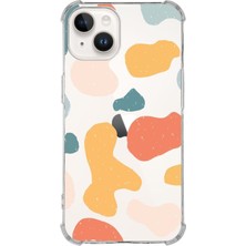 PrintiFy  Apple iPhone 14 Uyumlu Köşe Korumalı Antişok Kapak Grunge Tasarımlı Şeffaf Kılıf