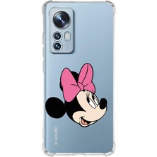 PrintiFy  Xiaomi Mi 12 Uyumlu Köşe Korumalı Antişok Kapak Minnie Mouse Tasarımlı Şeffaf Silikon Kılıf