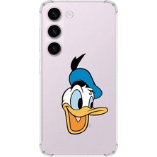 PrintiFy  Samsung Galaxy S23 Plus Köşe Korumalı Antişok Kapak Donald Duck Tasarımlı Şeffaf Kılıf