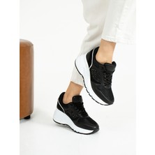 Alemdar Shoes Selly Siyah Pullu Kadın Sneakers