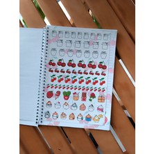 EyER Shoping Kirazlı Stickerlı 40 Yaprak Spiralli Defter