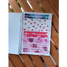 EyER Shoping Kirazlı Stickerlı 40 Yaprak Spiralli Defter