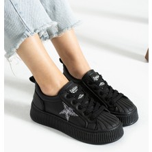 Alemdar Shoes Star Siyah Yıldız Detay Kadın Sneakers