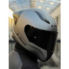 Ls2 Rapıd 2 Race Mat Tıtanıum Kapalı Motosiklet  Kaskı Siyah Camlı