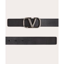 Valentino Garavani Vlogo Sıgnature Calfskın Belt 30 mm