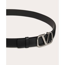 Valentino Garavani Vlogo Sıgnature Calfskın Belt 30 mm