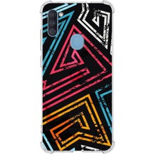 Printify Samsung Galaxy M11 Uyumlu Köşe Korumalı Antişok Kapak Eskitme Tasarımlı Şeffaf Kılıf