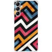 Printify Samsung Galaxy A25 Uyumlu Köşe Korumalı Antişok Kapak Labirent Grafiti Tasarımlı Şeffaf Kılıf