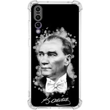 Printify Huawei P20 Pro Uyumlu Köşe Korumalı Antişok Kapak Atatürk Tasarımlı Şeffaf Silikon Kılıf