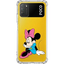 Printify Xiaomi Poco M3 Köşe Korumalı Antişok Kapak Minnie Mouse Tasarımlı Şeffaf Kılıf