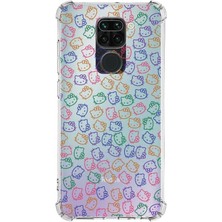 Printify Xiaomi Redmi Note 9 Köşe Korumalı Antişok Kapak Hello Kitty Tasarımlı Şeffaf Silikon Kılıf