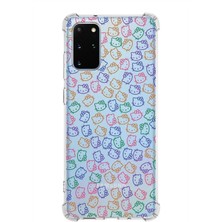 Printify Samsung Galaxy S20 Plus Köşe Korumalı Antişok Kapak Hello Kitty Tasarımlı Şeffaf Silikon Kılıf
