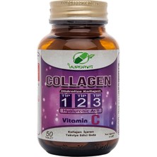 Yurdavit Hidrolize Collagen Kolajen Type Tip 1-2-3 Hyaluronic Acid Vitamin C 50 Tablet