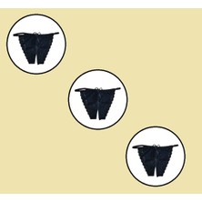 COOQPOO 3 Lü Paket Dantel Külot