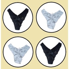 COOQPOO 4 Lü Paket Dantel Külot