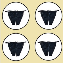 COOQPOO 4 Lü Paket Dantel Külot