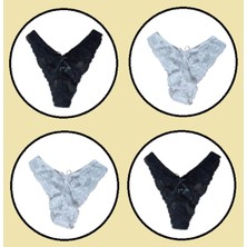COOQPOO 4 Lü Paket Dantel Külot