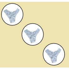 COOQPOO 3 Lü Paket Dantel Külot