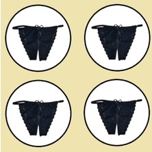 COOQPOO 4 Lü Paket Dantel Külot