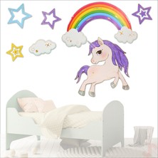 Süsle Bebek ve Parti Unicorn, 7 Parça Duvar Sticker Seti