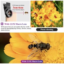 Telefon Lens Kiti 0.45X Süper Geniş Açı & 12.5x Süper Makro Lens Hd Kamera