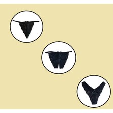 COOQPOO 3 Lü Paket Dantel Külot