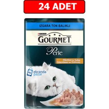 Gourmet Perle Izgara Ton Balıklı Yaş Kedi Maması Konserve 85GR 24ADET Kedi Pouch