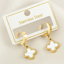 E-Bijuteri Çiçek Sedef Çelik Küpe