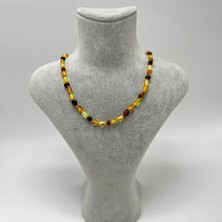 Yıldız Doğal Taş Sertifikalı Bebek Kehribar Kolye Renkli 35-38 cm