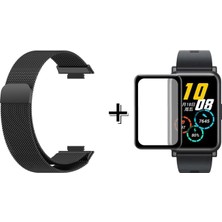Forzacase Huawei Watch Fit 2 FC297 Metal Mıknatıslı Kordon Kayış + Ekran Koruyucu Film