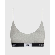 Calvin Klein Kadın Marka Logolu Askılı Spor Giyim Günlük Gri Spor Sütyen 000QF7216E-P7A