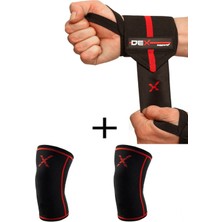 Dex Supports Lasting Energy Fitness Sporcu Bilekliği Elite Wrist Wraps+Sporcu Dizliği Knee Sleeve 2'li Paket