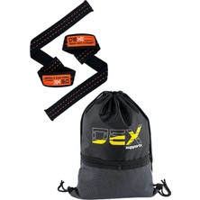 Dex Supports Lasting Energy Ağırlık Kaldırma Kayışı Lifting Straps Pro Turuncu + Sackpack 2'li Paket