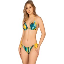 Endeep Kadın Yarım Dolgulu Desenli Üçgen Bikini Takımı