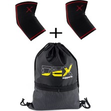 Dex Supports Lasting Energy Elbow Sleeve Fitness Spor Dirseklik Antrenman Dirsekliği+Sackpack Spor Çantası 2'li Paket