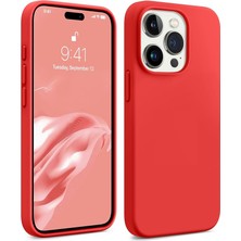 Trendtech iPhone 15 Pro Uyumlu Lansman Lila Kılıf, Kadife Iç Doku, Soft Yumuşak Liquid Silikon