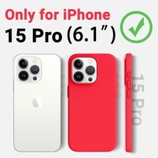 Trendtech iPhone 15 Pro Uyumlu Lansman Lila Kılıf, Kadife Iç Doku, Soft Yumuşak Liquid Silikon