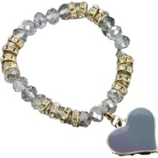 Omark Cotton Gray Heart Bileklik