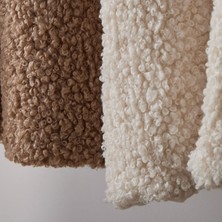 Sevara Dekor Teddy Kırlent Kılıfı Bej Kırlent Buklet Yastik Teddy Kırlent Kare