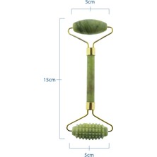 Seay Yeşim Taşı Tırtıklı Face Roller Yüz Masaj Aleti Doğal Taş Sertifikalı