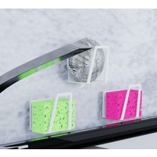 Risingmaber Beyaz Paslanmaz Çelik Mutfak Banyo Sünger& Bulaşık Teli &sabun Tutucu 3 Adet