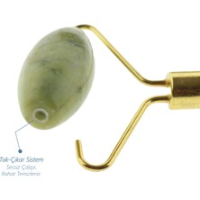 Seay Yeşim Taşı Tırtıklı Face Roller Ve Pembe Kuvars Gua Sha Yüz Masaj Aleti Seti Doğal Taş Sertifikalı