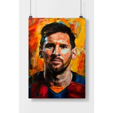 Poster City Lionel Messi Ünlü Futbolcu  Poster Çerçevesiz Parlak Kağıt