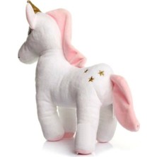 Peluş Unicorn Figürlü Yastık 33 Cm. (Beyaz) Uyku Arkadaşı & Oyuncak