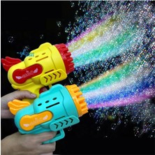 Işıklı Pilli Köpük Baloncuk Makinesi Tabancası Yeni Tasarım Bol Köpük Süper Bubble Gun