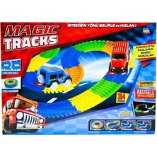 Kl-Kayyum Oyuncak Magic Tracks Hareketli Raylar 384 Parça 2 Işıklı Arabalı Oyuncak Yarış Parkuru