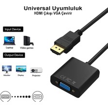 Yediseven HDMI To VGA Dişi Çevirici Adaptör Görüntü Aktarma Çevirici