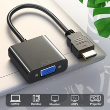 Yediseven HDMI To VGA Dişi Çevirici Adaptör Görüntü Aktarma Çevirici