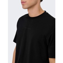 Only & Sons 22028147 Only & Sons Onslevı Lıfe Reg Text Ss Tee Noos Erkek T-Shirt Black