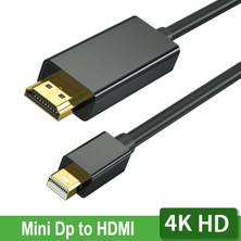 Yediseven Mini Display Port To HDMI Kablo 4KX2K Video Aktarma Kablosu 1.8 Metre